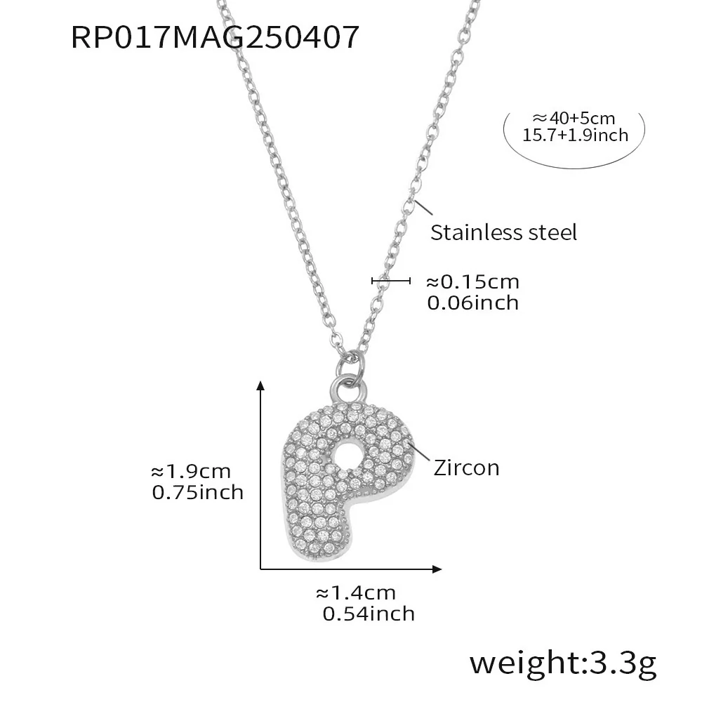 Wholesale Women's Fashion Luxury Electroplated Geometric Ferris Wheel English Letters Zircon Stainless Steel And Titanium Steel Necklace - Image 47