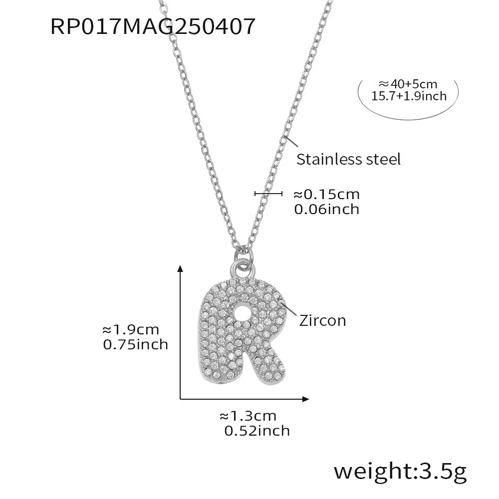 Wholesale Women's Fashion Luxury Electroplated Geometric Ferris Wheel English Letters Zircon Stainless Steel And Titanium Steel Necklace - Image 49