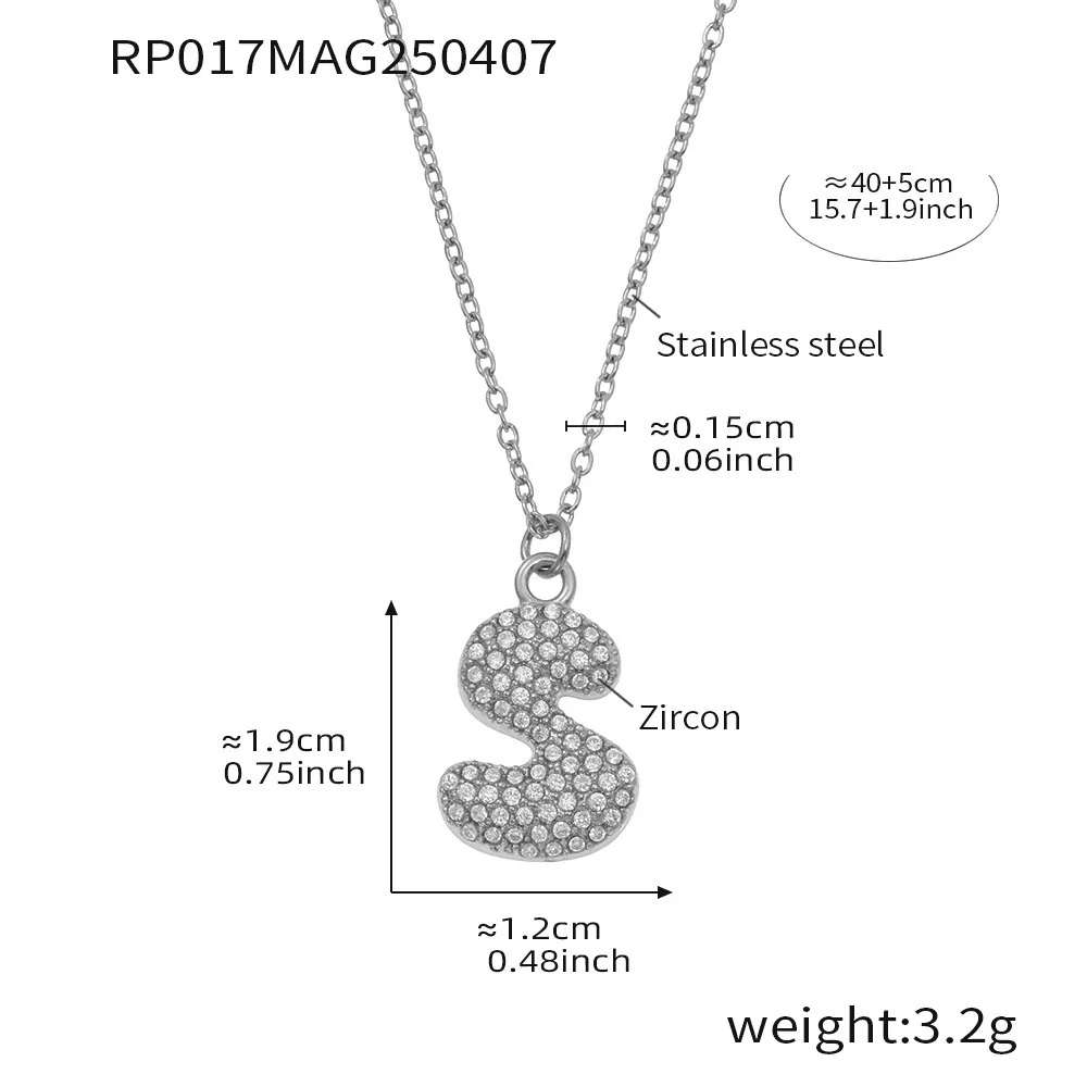 Wholesale Women's Fashion Luxury Electroplated Geometric Ferris Wheel English Letters Zircon Stainless Steel And Titanium Steel Necklace - Image 50