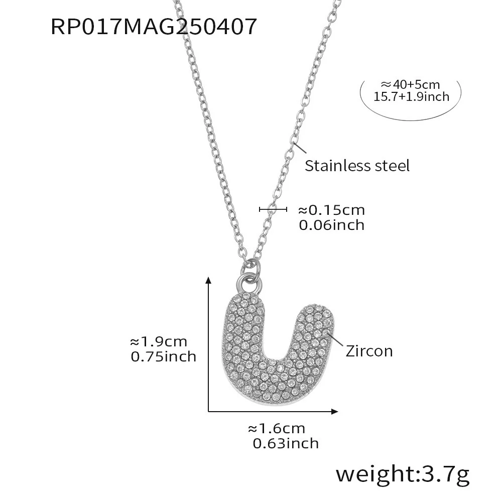 Wholesale Women's Fashion Luxury Electroplated Geometric Ferris Wheel English Letters Zircon Stainless Steel And Titanium Steel Necklace - Image 52