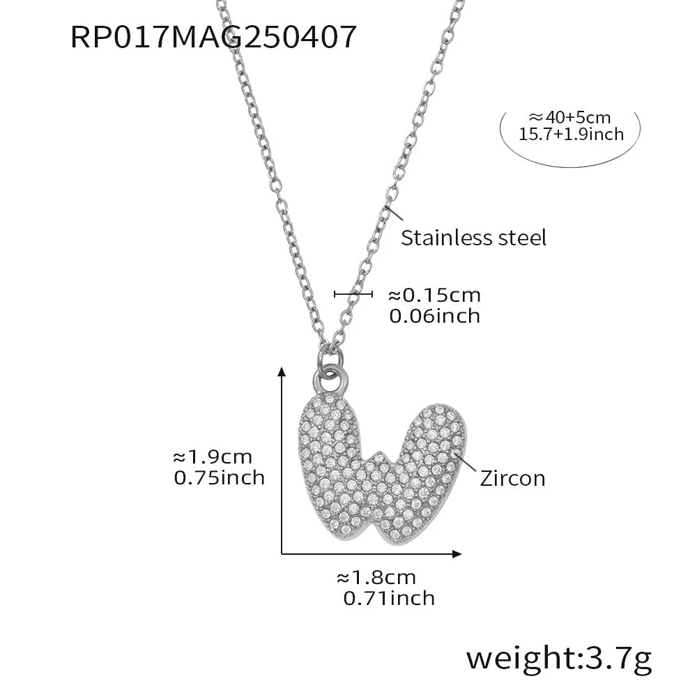 Wholesale Women's Fashion Luxury Electroplated Geometric Ferris Wheel English Letters Zircon Stainless Steel And Titanium Steel Necklace - Image 54