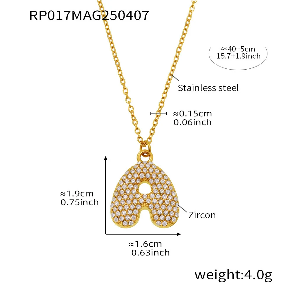 Wholesale Women's Fashion Luxury Electroplated Geometric Ferris Wheel English Letters Zircon Stainless Steel And Titanium Steel Necklace - Image 6