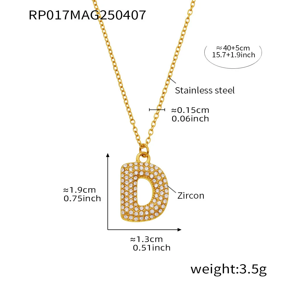 Wholesale Women's Fashion Luxury Electroplated Geometric Ferris Wheel English Letters Zircon Stainless Steel And Titanium Steel Necklace - Image 9