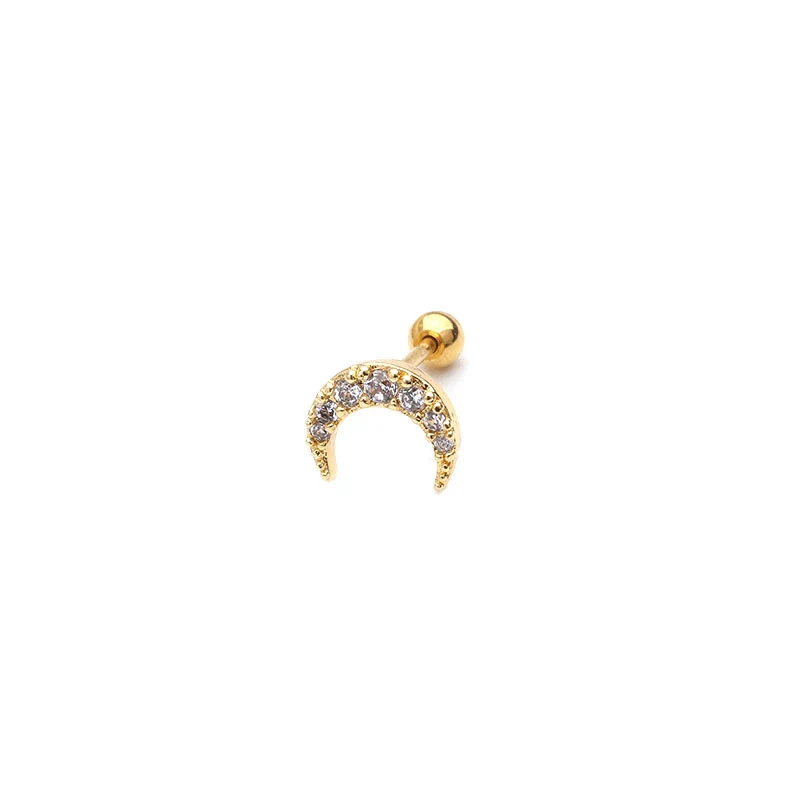 Wholesale Women's Fashion Metal Earrings With Doublesided Screw Design Inlaid With Zircon And Flower Pattern - Image 5