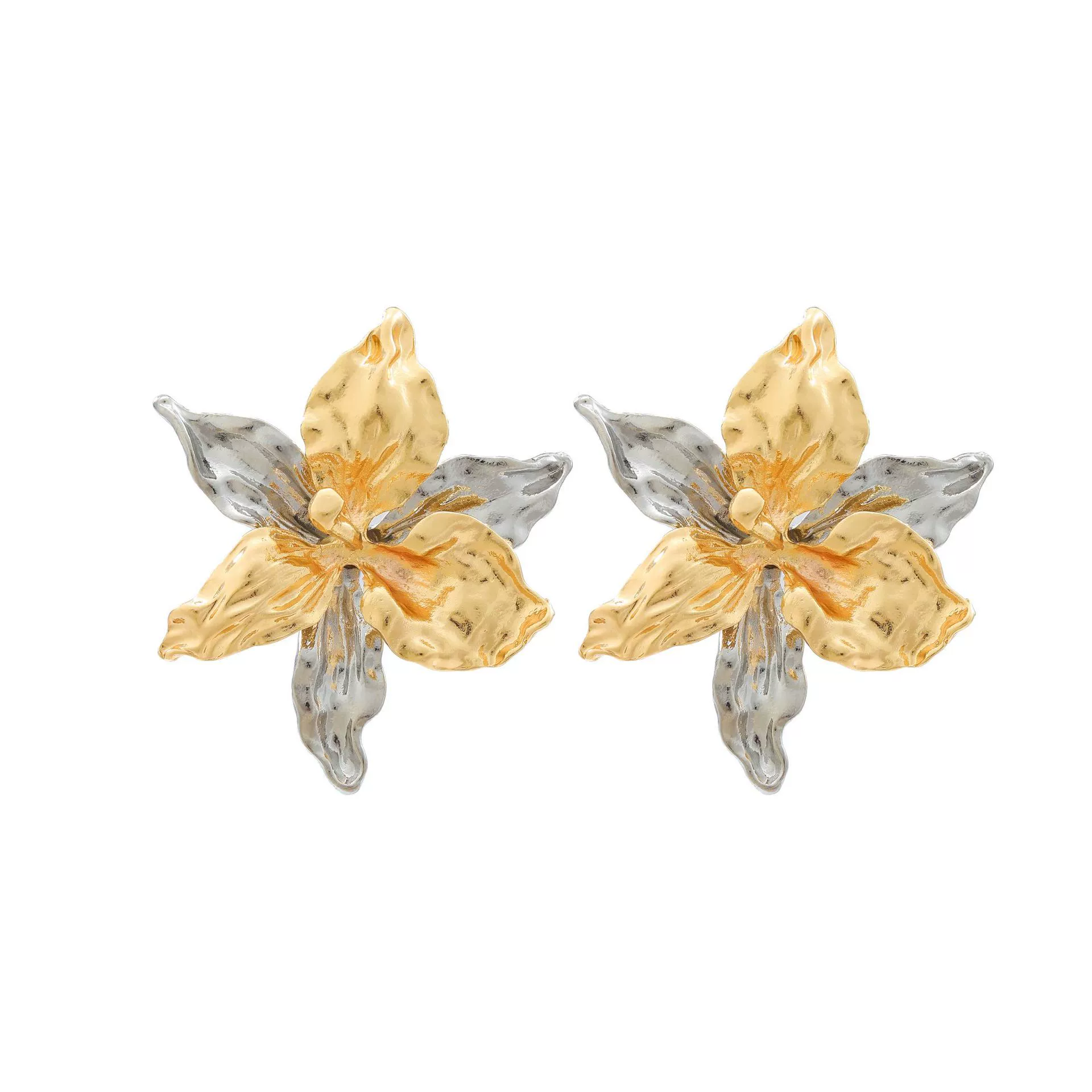 Wholesale Women's Fashion Multilayer Zinc Alloy Earrings With Flower Pattern And Electroplating Design - Image 5
