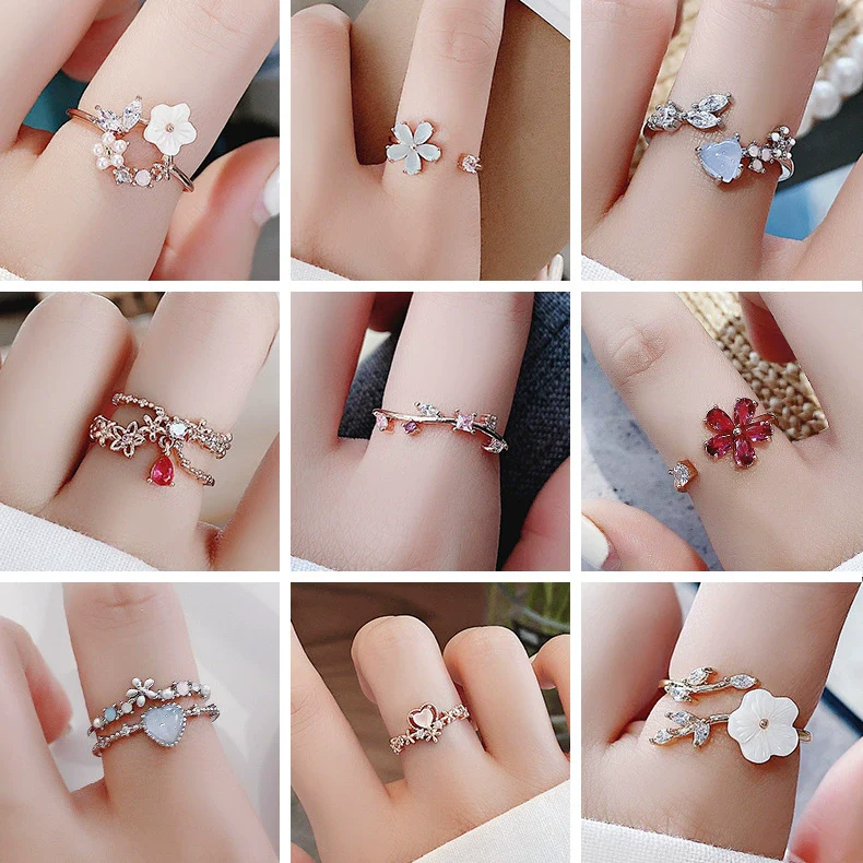 Wholesale Women's Fashion Natural Copper Flower Ring With Geometric Styling And Electroplating Treatment