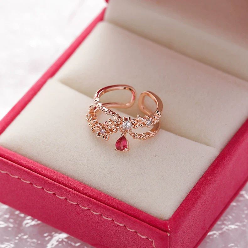 Wholesale Women's Fashion Natural Copper Flower Ring With Geometric Styling And Electroplating Treatment - Image 10