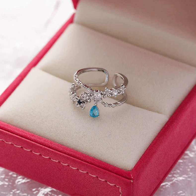 Wholesale Women's Fashion Natural Copper Flower Ring With Geometric Styling And Electroplating Treatment - Image 11