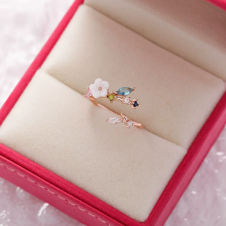Wholesale Women's Fashion Natural Copper Flower Ring With Geometric Styling And Electroplating Treatment - Image 15