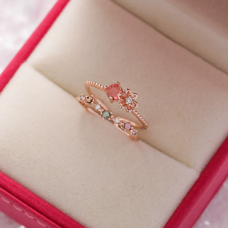 Wholesale Women's Fashion Natural Copper Flower Ring With Geometric Styling And Electroplating Treatment - Image 16