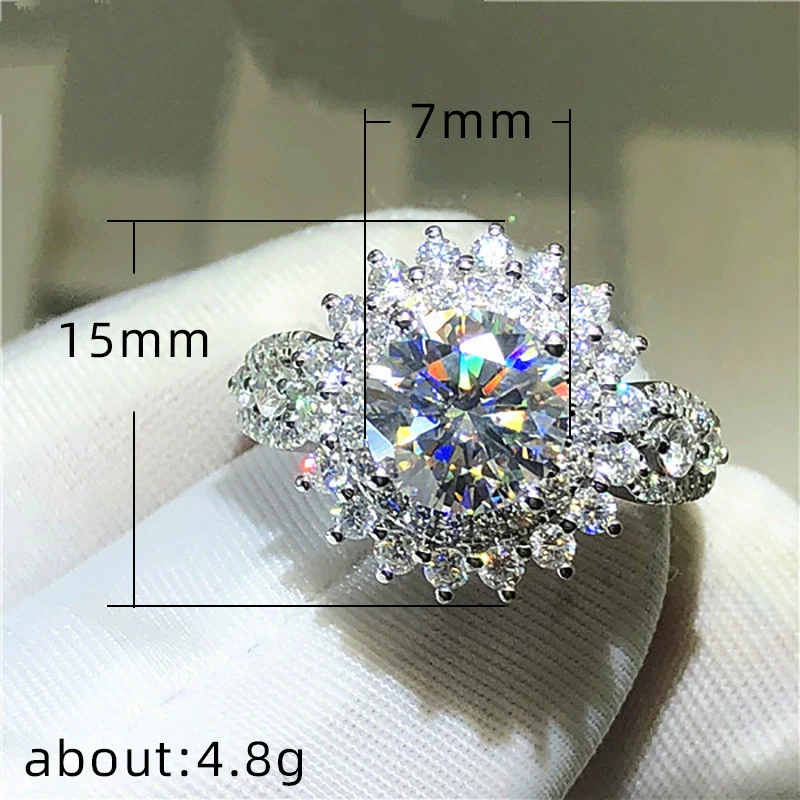Wholesale Women's Fashion Ol Style Copper Platinum Plated Zircon Ring With Geometric And Flower Pattern For Wedding - Image 5