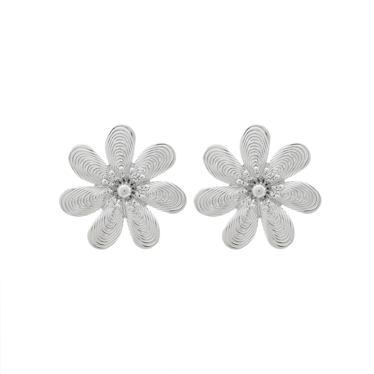 Wholesale Women's Fashion Retro Exaggerated Flower Earrings Zinc Alloy Electroplated - Image 6
