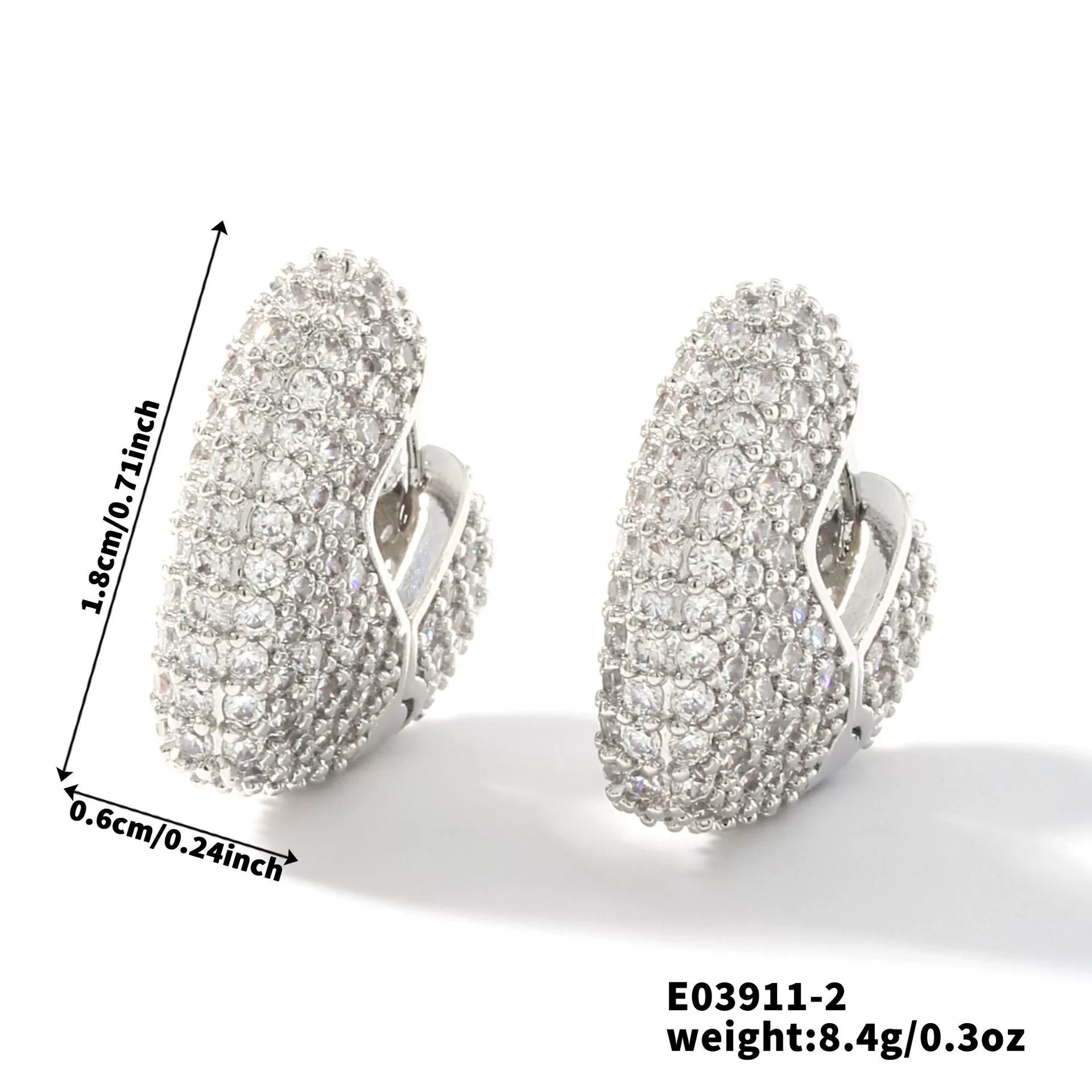 Wholesale Women's Fashion Retro Heart Shape Copper Inlaid Zircon Electroplated Earrings - Image 7
