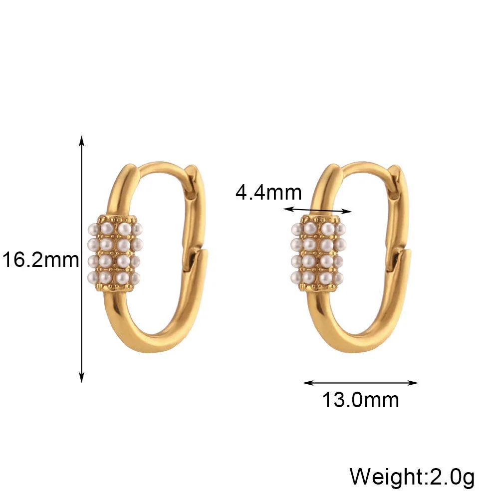 Wholesale Women's Fashion Simple Light Luxury Geometric Ushaped Bamboo Winding Spiral Stainless Steel 18K Gold Plated Earrings Combination - Image 6