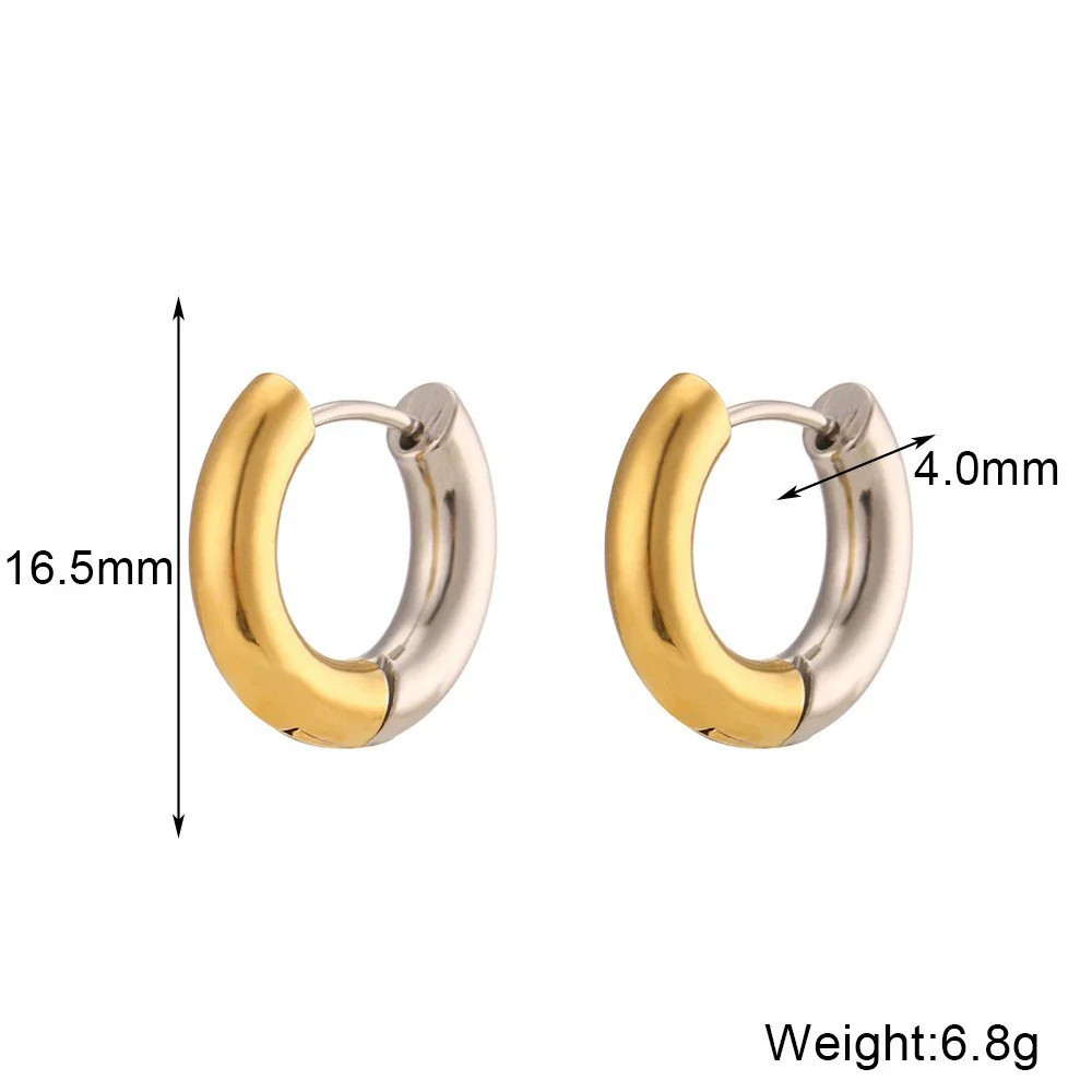 Wholesale Women's Fashion Simple Light Luxury Geometric Ushaped Bamboo Winding Spiral Stainless Steel 18K Gold Plated Earrings Combination - Image 8