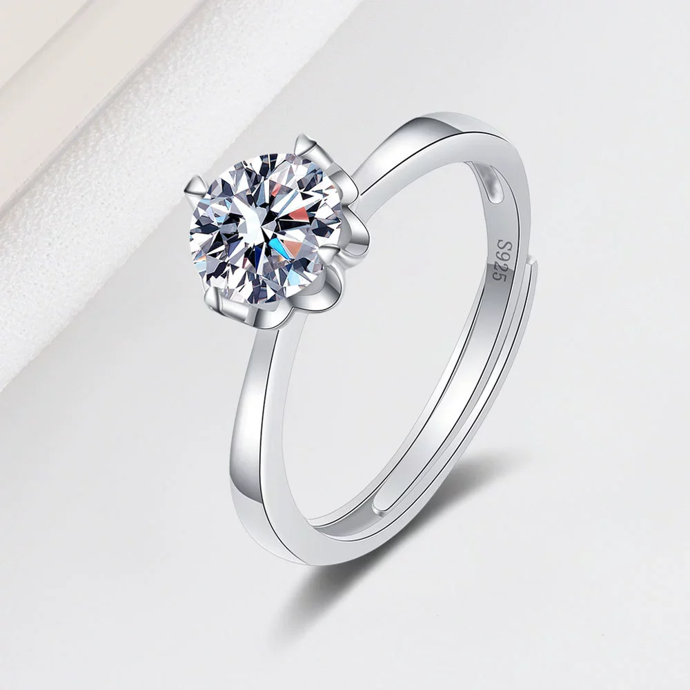 Wholesale Women's Fashion Simple Open Petal Ring S925 Sterling Silver Geometric Electroplating