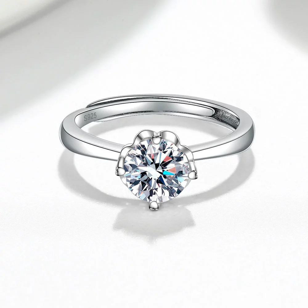Wholesale Women's Fashion Simple Open Petal Ring S925 Sterling Silver Geometric Electroplating - Image 4