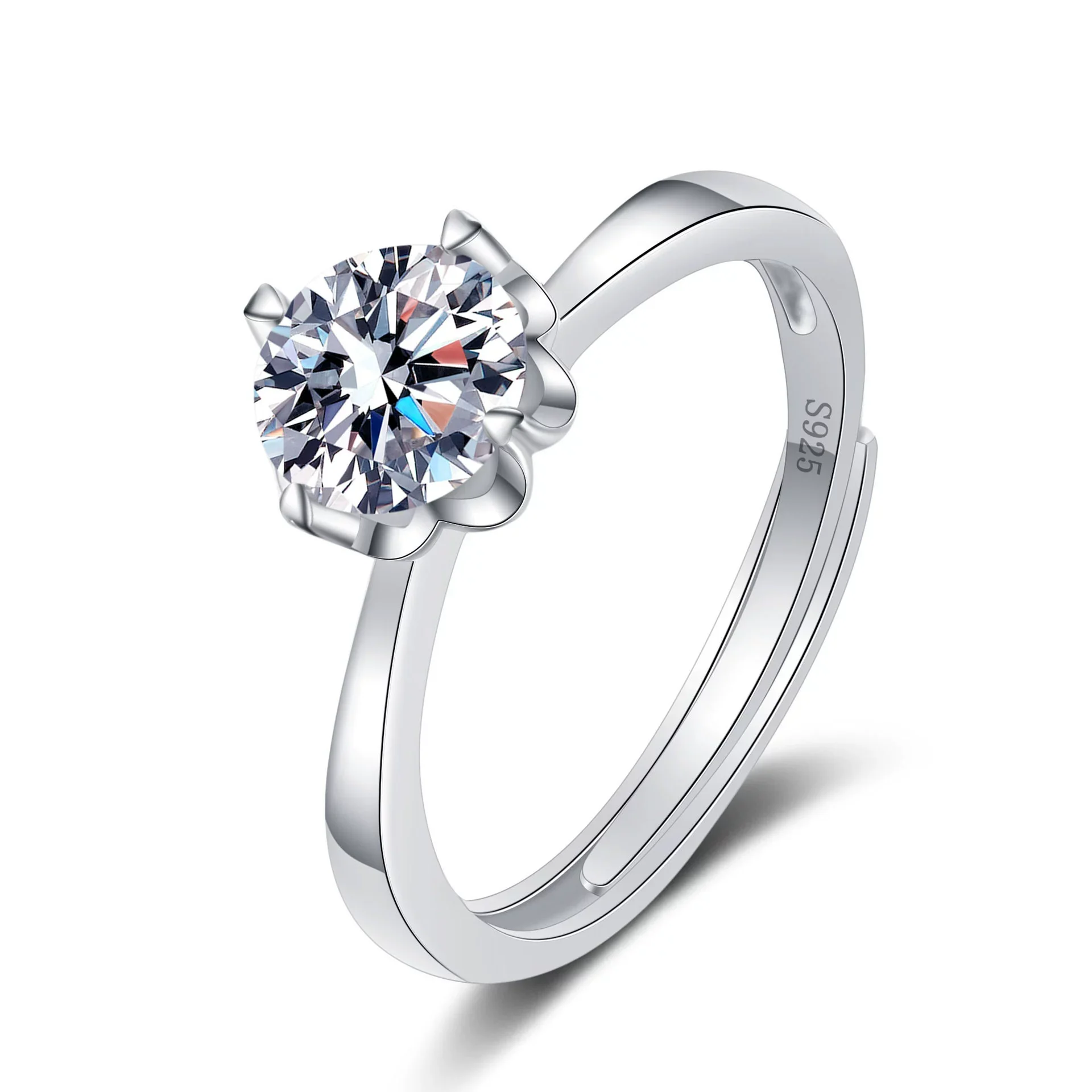 Wholesale Women's Fashion Simple Open Petal Ring S925 Sterling Silver Geometric Electroplating - Image 5