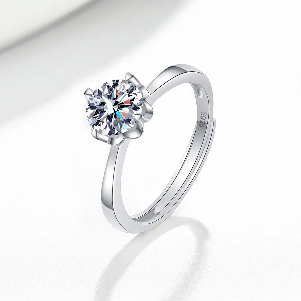Wholesale Women's Fashion Simple Open Petal Ring S925 Sterling Silver Geometric Electroplating - Image 7
