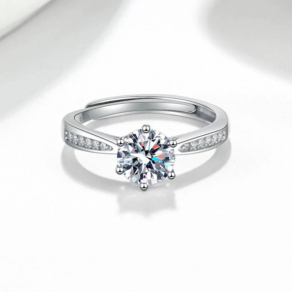 Wholesale Women's Fashion Simple Opening Adjustable S925 Sterling Silver Ring With Geometric Design And Electroplating - Image 4