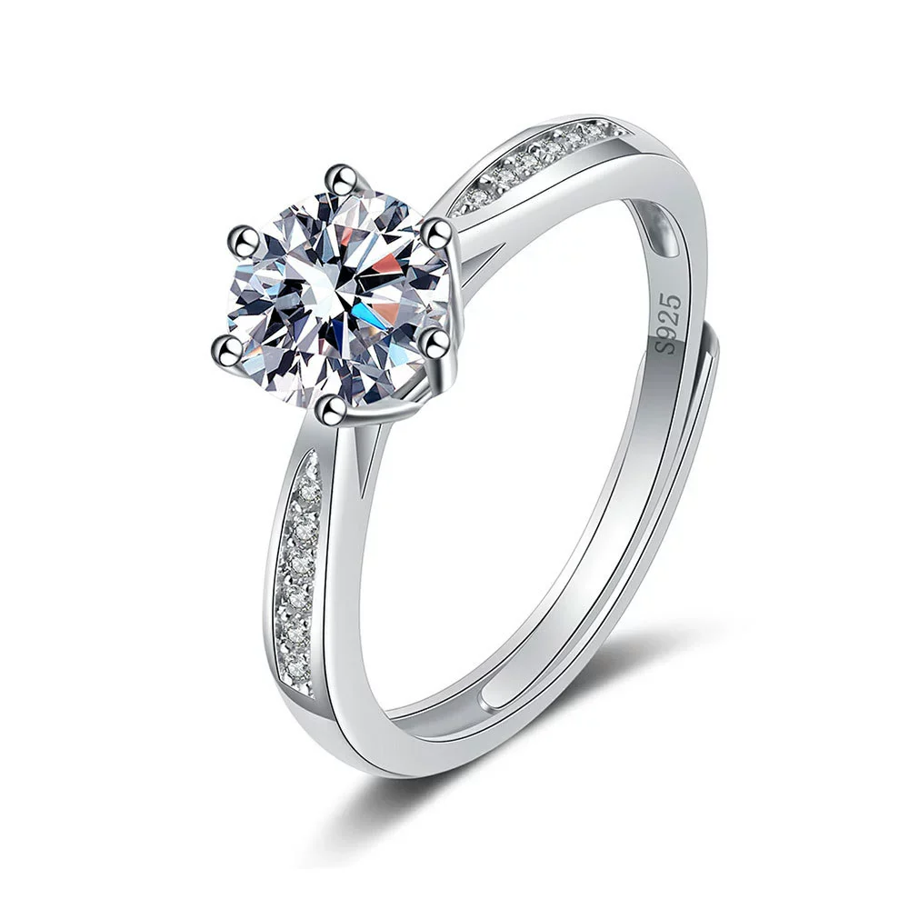 Wholesale Women's Fashion Simple Opening Adjustable S925 Sterling Silver Ring With Geometric Design And Electroplating - Image 5