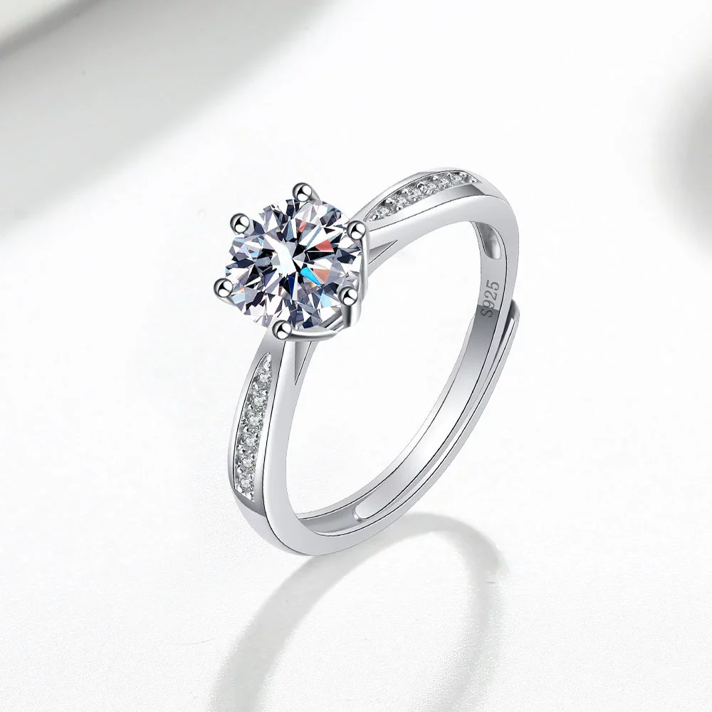 Wholesale Women's Fashion Simple Opening Adjustable S925 Sterling Silver Ring With Geometric Design And Electroplating - Image 6