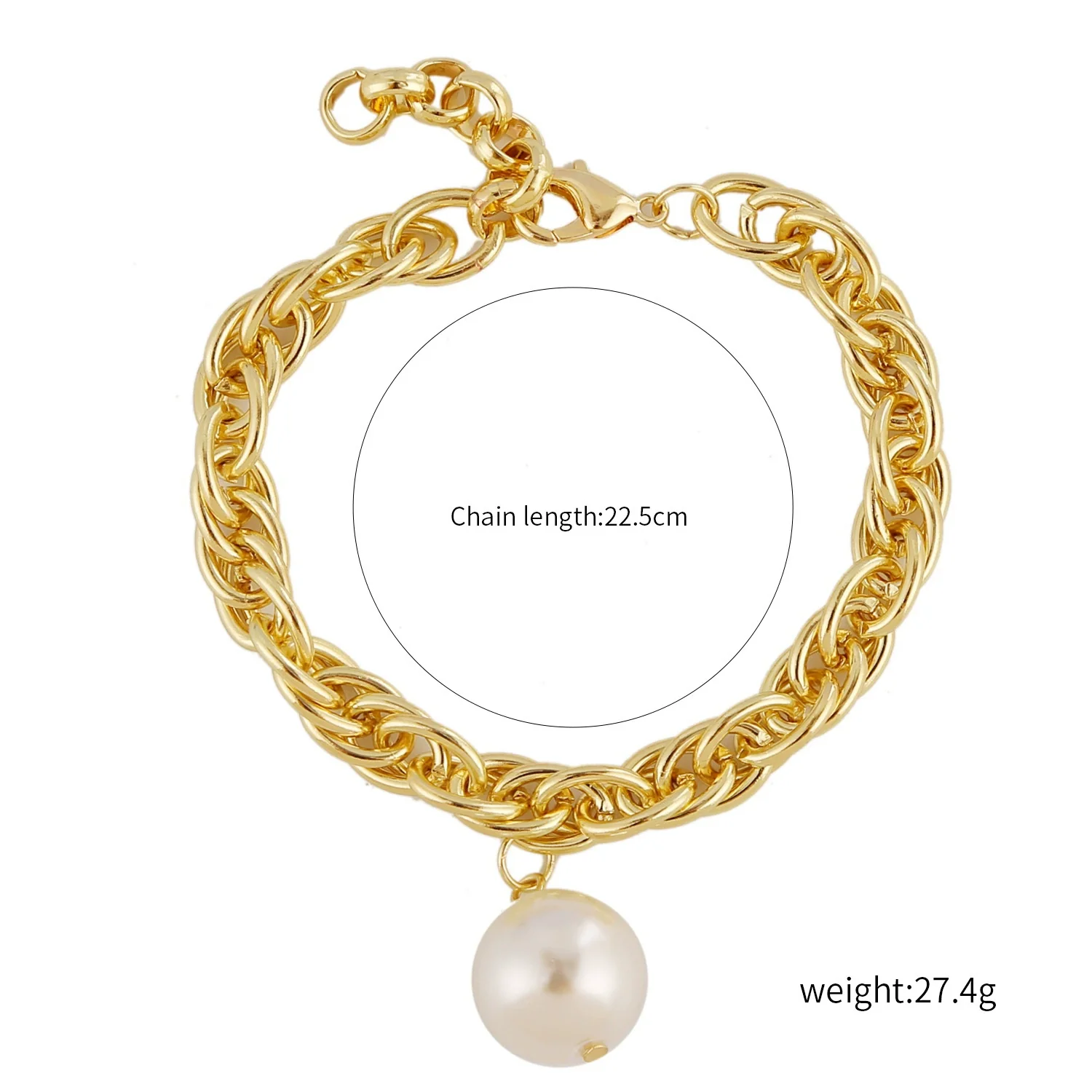 Wholesale Women's Fashion Simple Pearl Heartpatterned Electroplated Bracelet Jewelry - Image 9