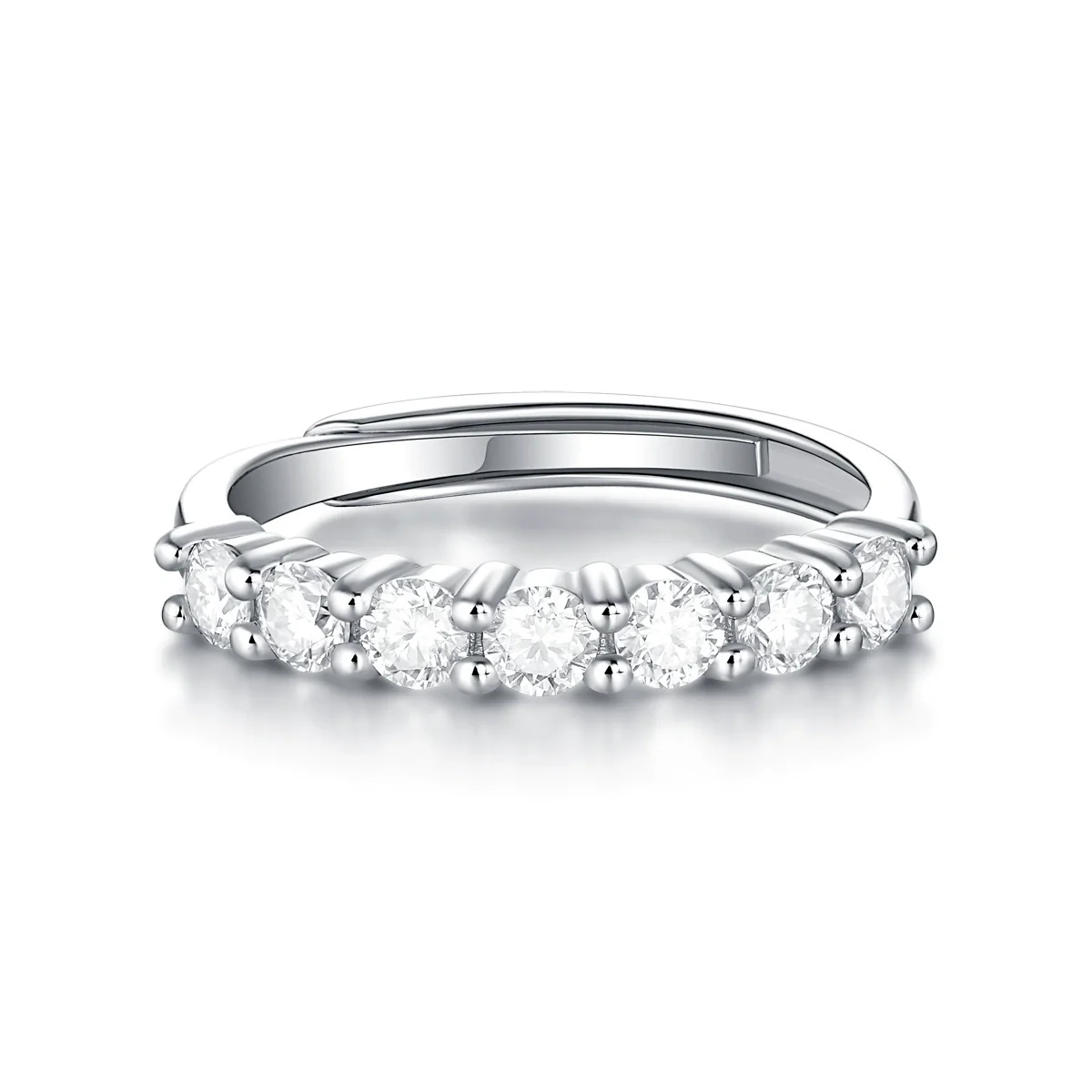 Wholesale Women's Fashion Stacked Ring S925 Silver Moissanite Inlay Geometric Style - Image 2