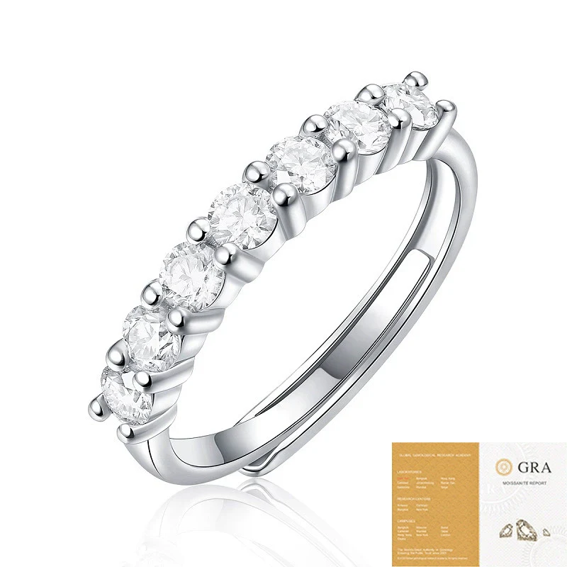 Wholesale Women's Fashion Stacked Ring S925 Silver Moissanite Inlay Geometric Style - Image 4