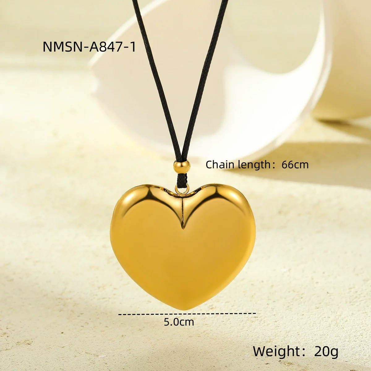 Wholesale Women's Fashion Stainless Steel 18K Electroplated Geometric Heart Pendant Necklace - Image 11