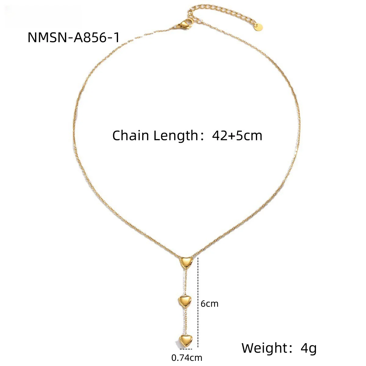 Wholesale Women's Fashion Stainless Steel 18K Electroplated Geometric Heart Pendant Necklace - Image 17