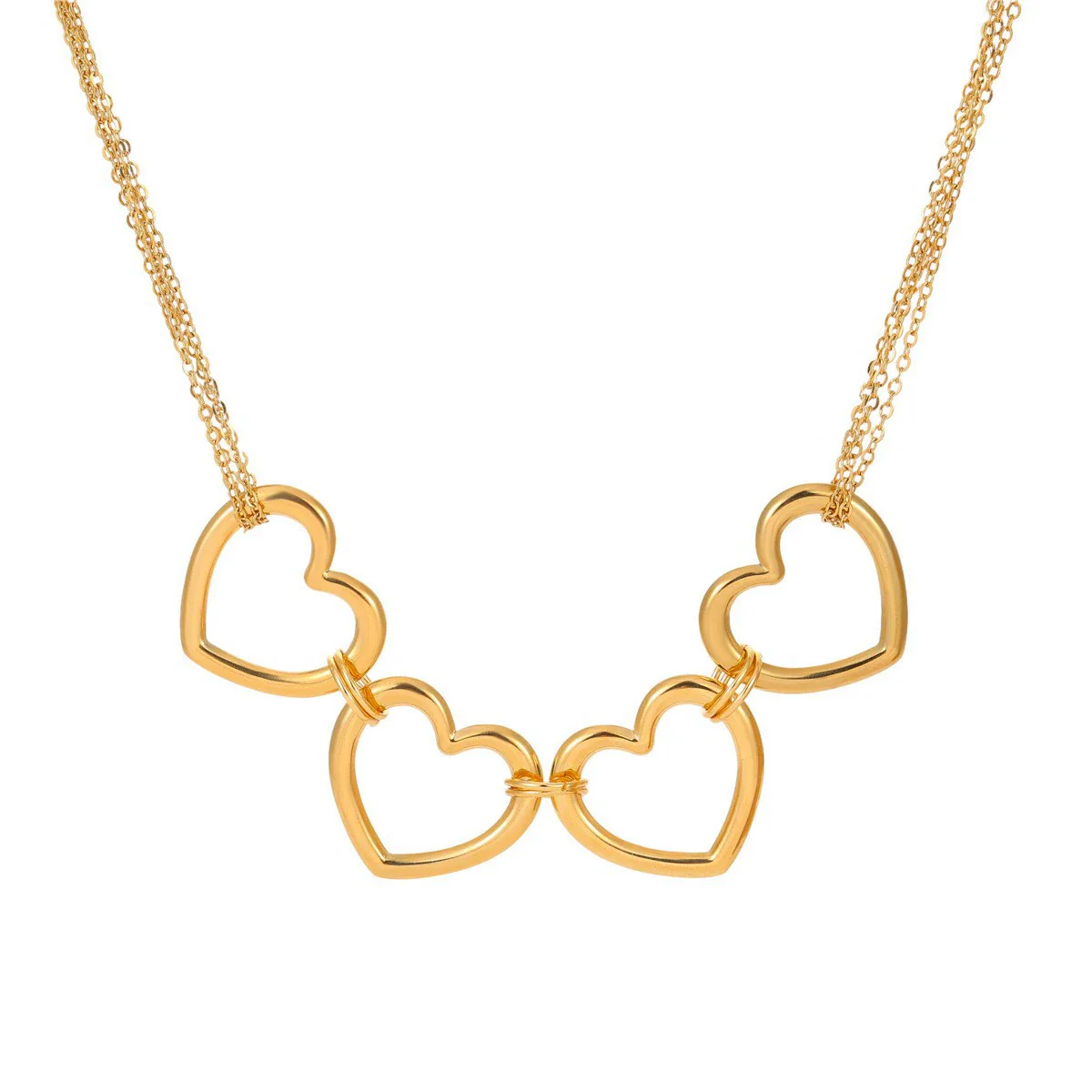 Wholesale Women's Fashion Stainless Steel 18K Electroplated Geometric Heart Pendant Necklace - Image 5