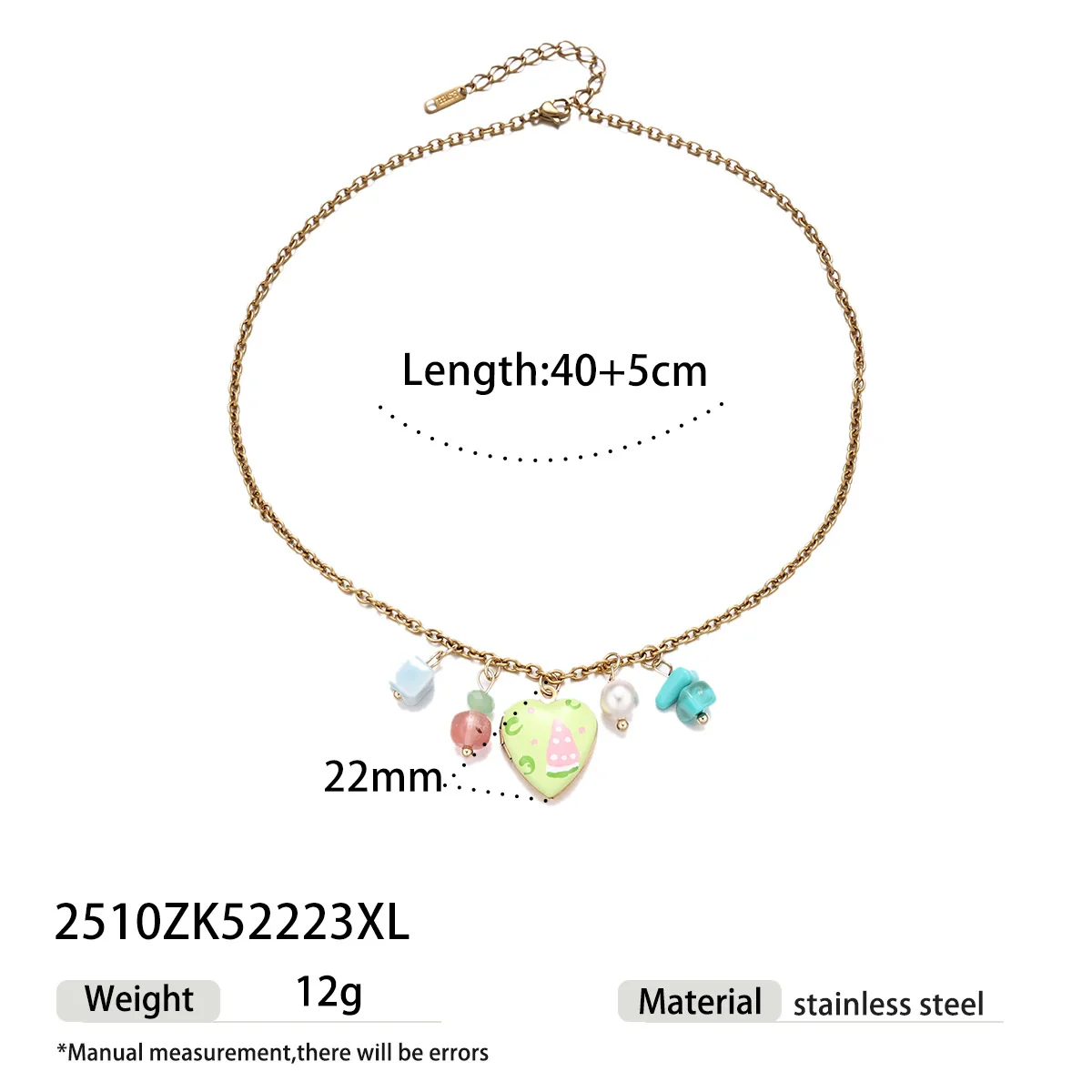 Wholesale Women's Fashion Stainless Steel And Titanium Steel Electroplated Heart Oil Drop Pendant Sweater Chain Necklace In Ins And Minimalist Style - Image 5