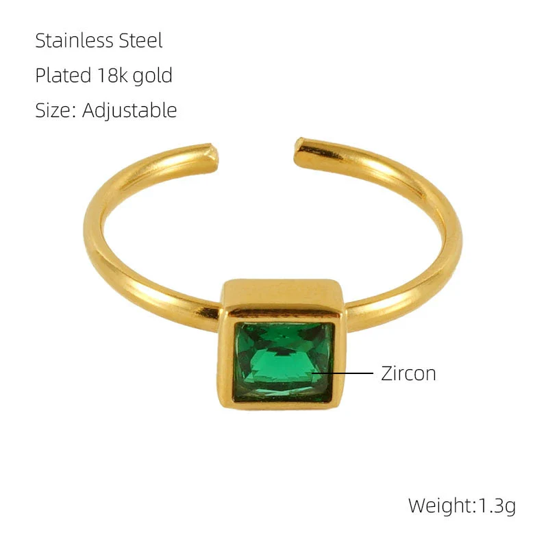 Wholesale Women's Fashion Stainless Steel Ring With Square Love Shape And Flower Design Inlaid With Zircon - Image 14