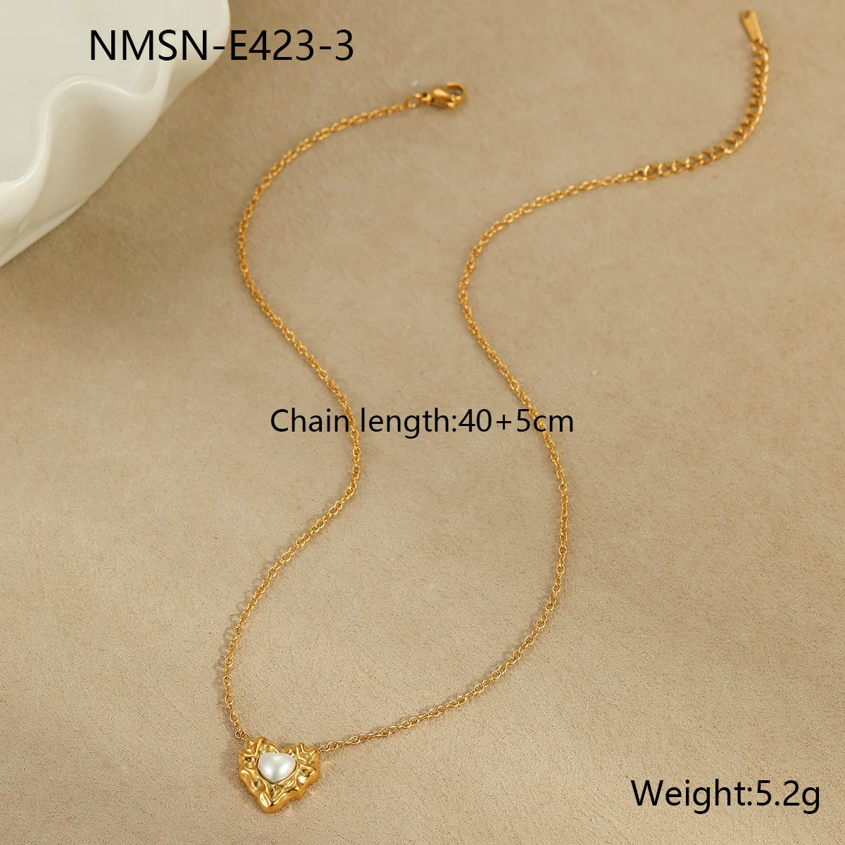 Wholesale Women's Fashionable Minimalist Geometric And Heartshaped 18K Goldplated Stainless Steel Necklace - Image 15