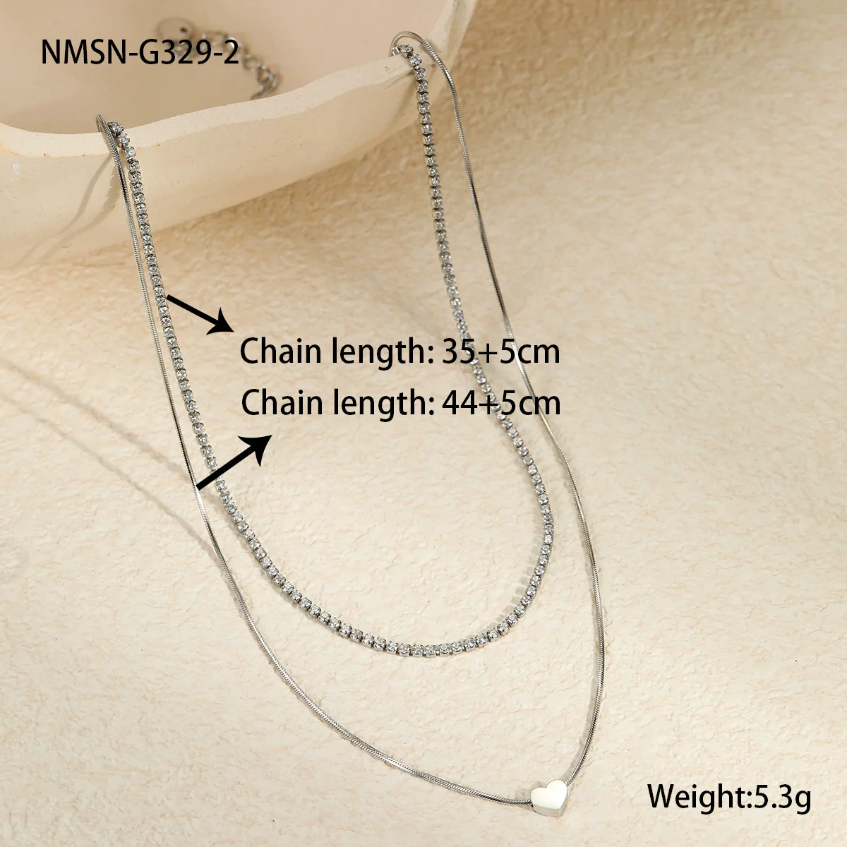 Wholesale Women's Fashionable Minimalist Geometric And Heartshaped 18K Goldplated Stainless Steel Necklace - Image 17