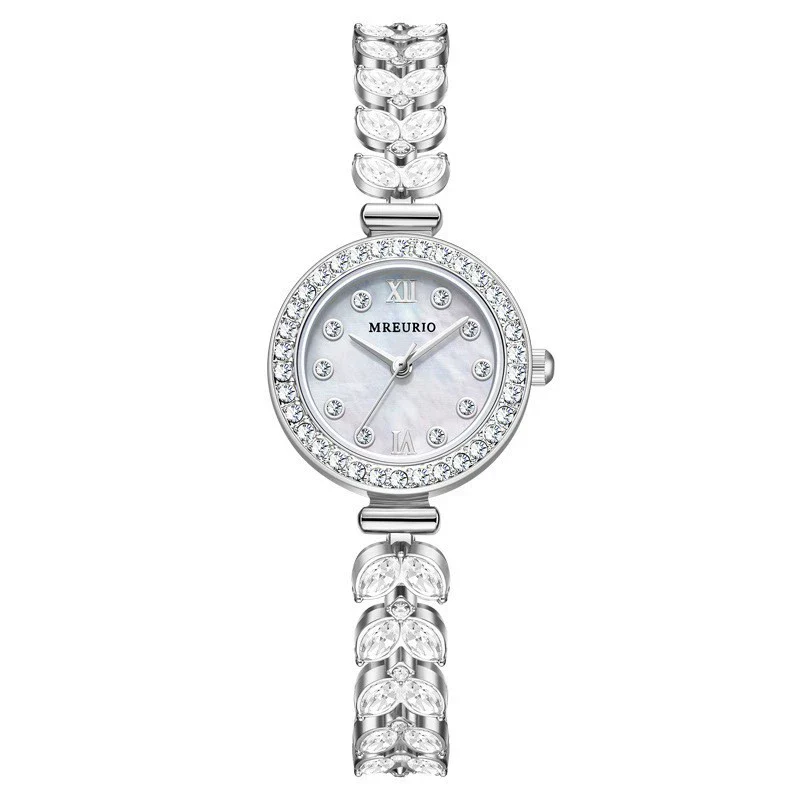 Wholesale Women's Fashionable Quartz Watch With Live Explosions Diamondencrusted Shell Mermaid Design Alloy Case And Strap Round Dial - Image 5