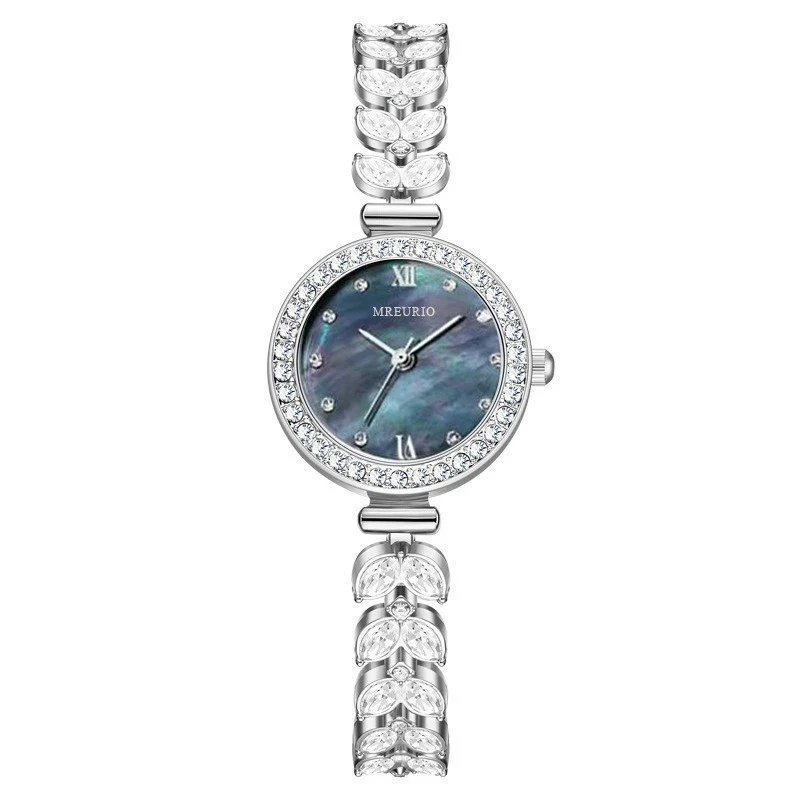 Wholesale Women's Fashionable Quartz Watch With Live Explosions Diamondencrusted Shell Mermaid Design Alloy Case And Strap Round Dial - Image 7