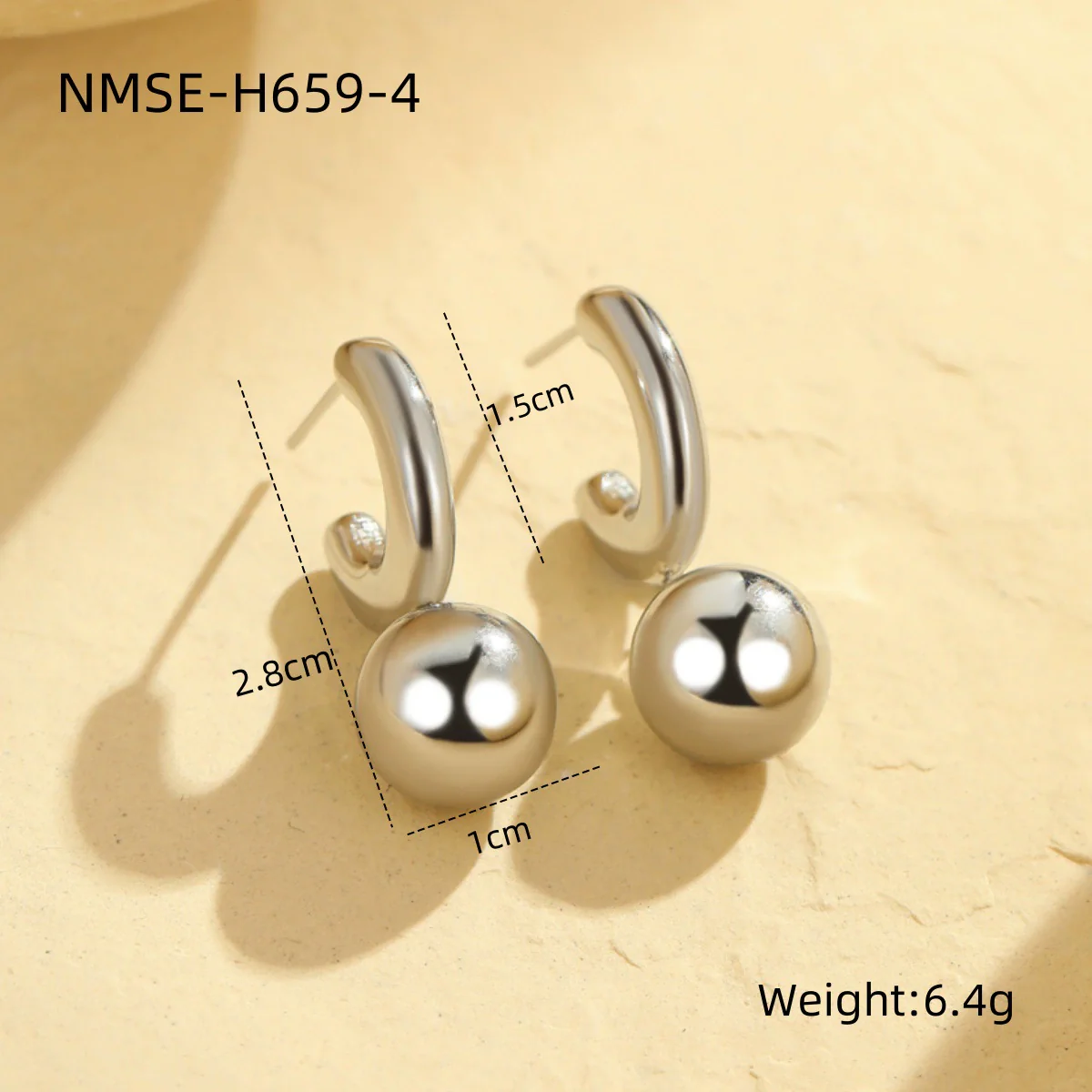 Wholesale Women's Fashionable Stainless Steel Heart And Star Shape Electroplated Earrings - Image 9