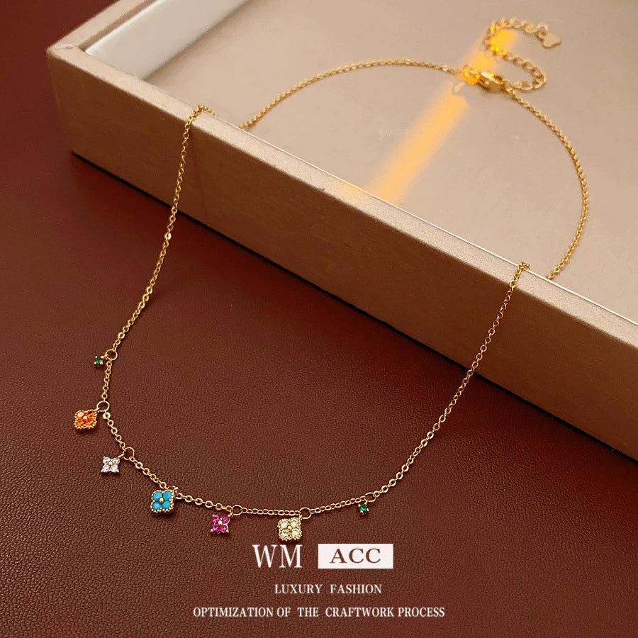 Wholesale Women's Flower Pendant Necklace Copper 925 Silver Zirconia Highend Retro Style - Image 3