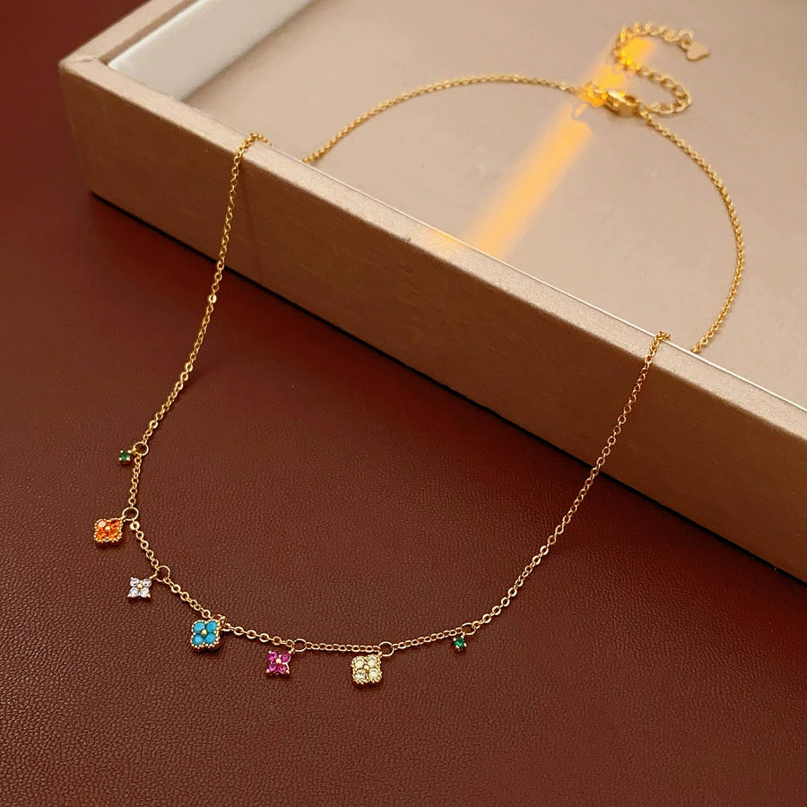 Wholesale Women's Flower Pendant Necklace Copper 925 Silver Zirconia Highend Retro Style - Image 6