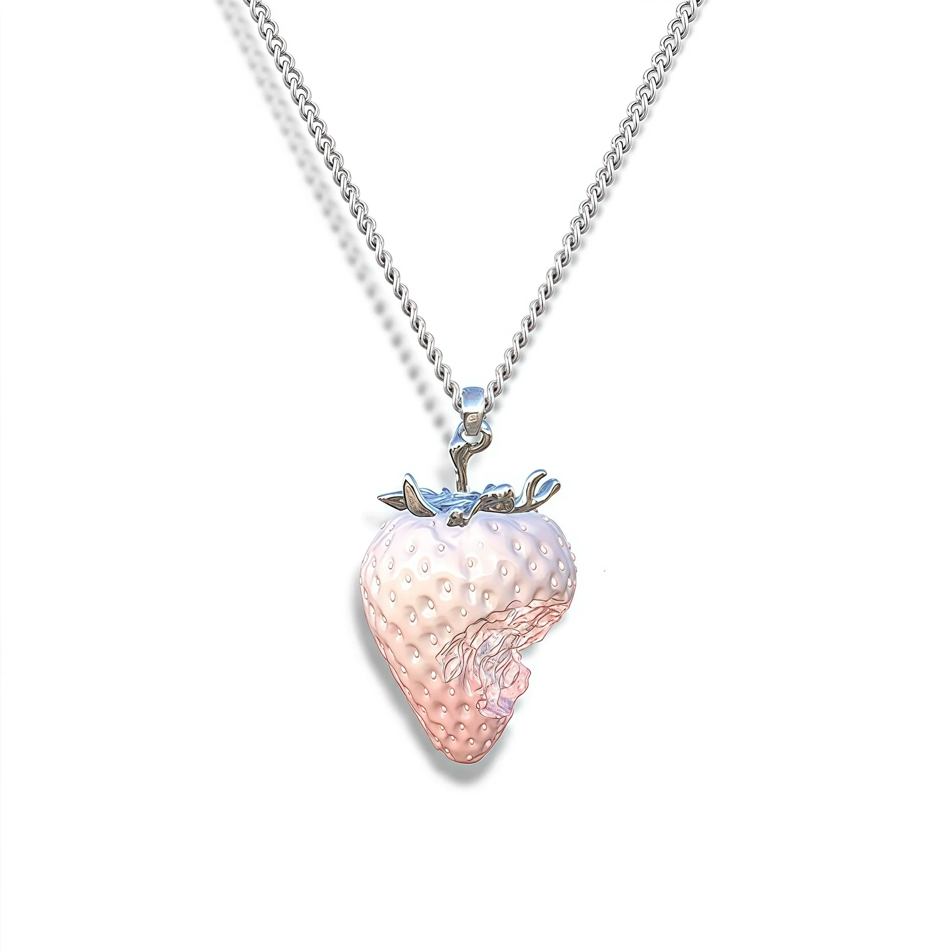 Wholesale Women's Fruit Patterned Copper And Resin Electroplated Necklace With Oshaped Chain Luxury Jewelry - Image 6