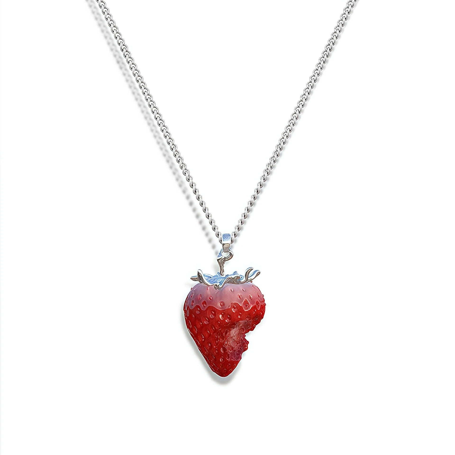 Wholesale Women's Fruit Patterned Copper And Resin Electroplated Necklace With Oshaped Chain Luxury Jewelry - Image 7