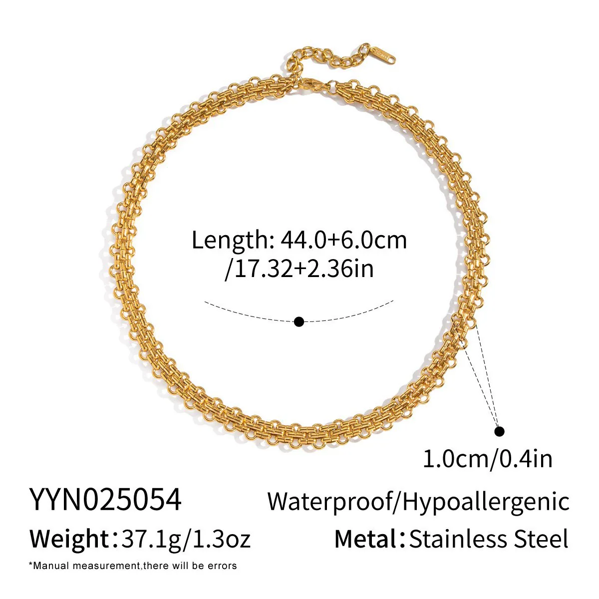 Wholesale Women's Future Style Geometric Heart Horseshoe 18K Real Gold Plated Handmade Chain Necklace Jewelry - Image 12