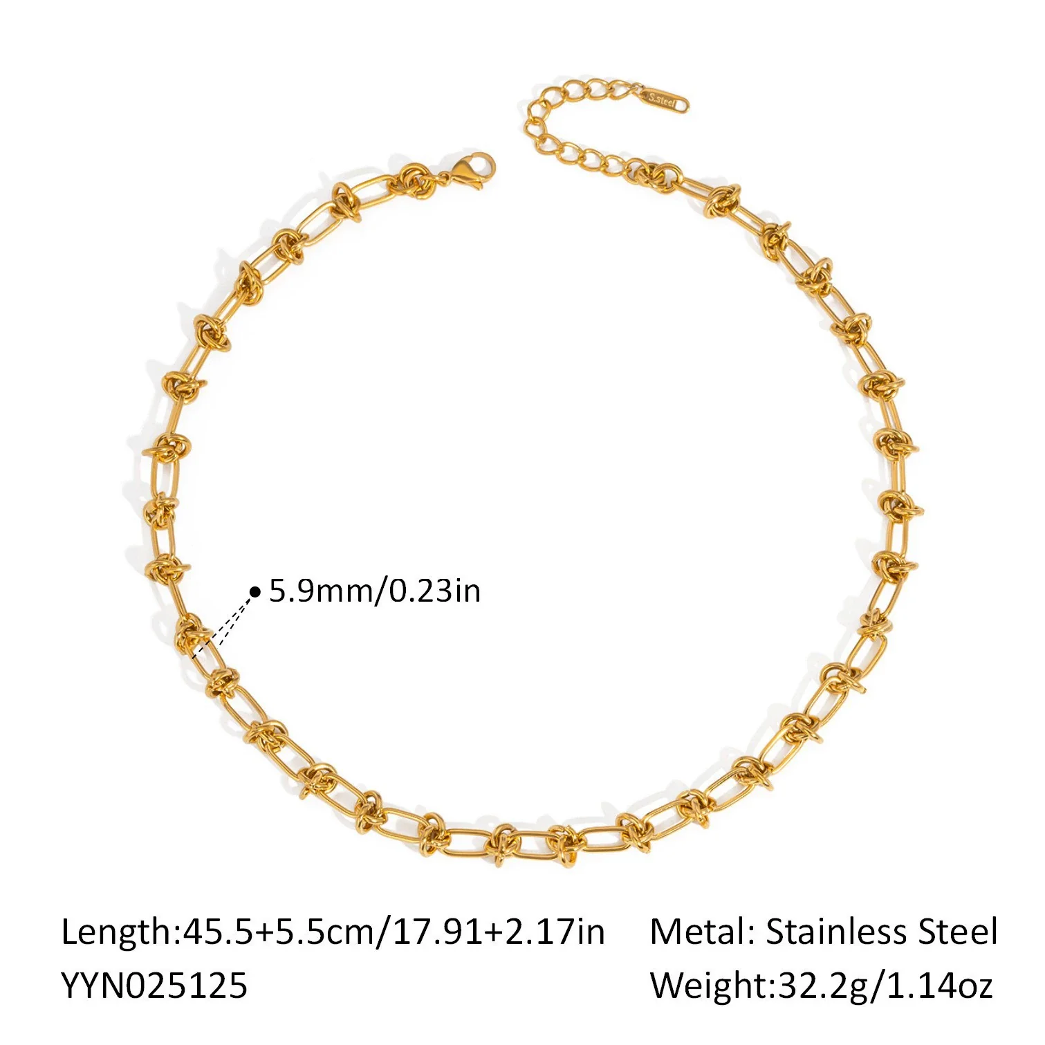 Wholesale Women's Future Style Geometric Heart Horseshoe 18K Real Gold Plated Handmade Chain Necklace Jewelry - Image 13