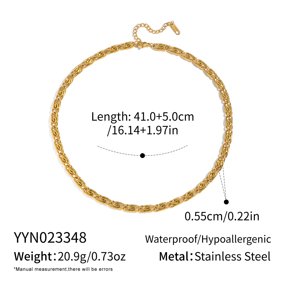 Wholesale Women's Future Style Geometric Heart Horseshoe 18K Real Gold Plated Handmade Chain Necklace Jewelry - Image 17