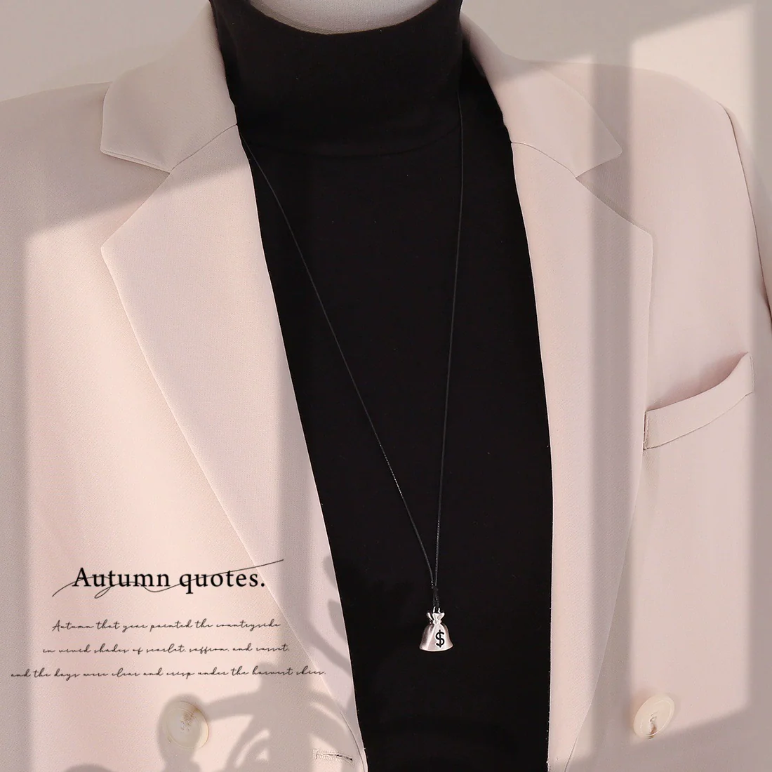 Wholesale Women's Geometric Alloy Money Bag Pendant Necklace Sweater Chain Accessories - Image 2