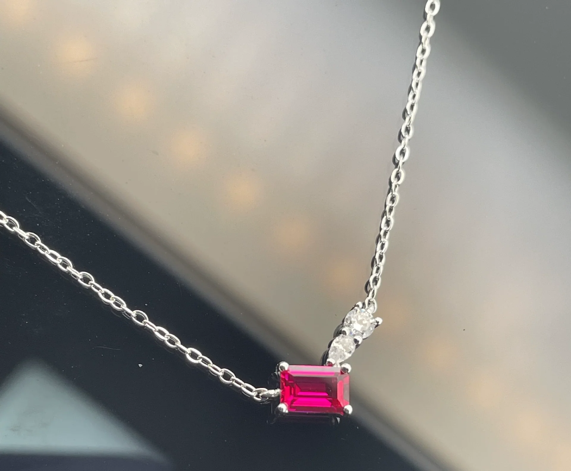 Wholesale Women's Geometric Anise Cultivation Emerald 925 Silver Inlay Clavicle Chain Necklace - Image 6