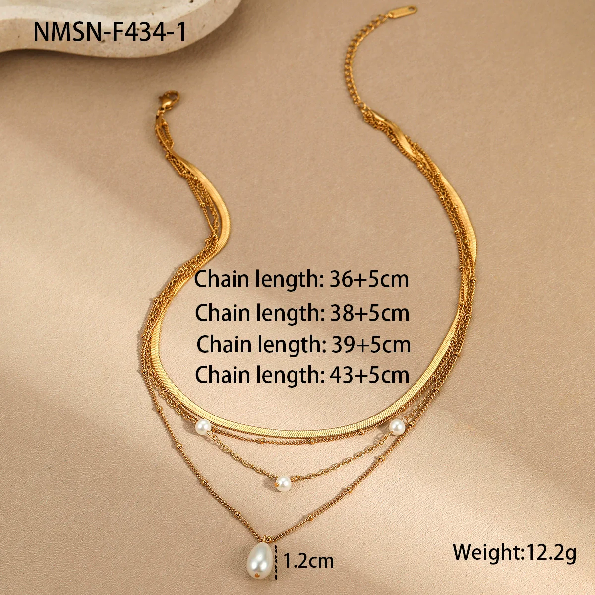 Wholesale Women's Geometric Baroque Imitation Pearl Stainless Steel 18K Electroplated Necklace Light Luxury Jewelry - Image 13