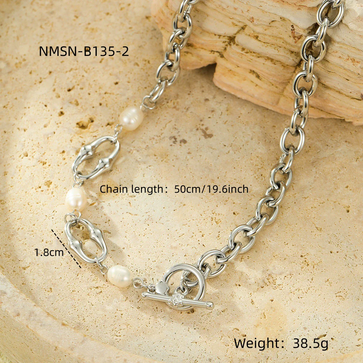 Wholesale Women's Geometric Baroque Imitation Pearl Stainless Steel 18K Electroplated Necklace Light Luxury Jewelry - Image 17